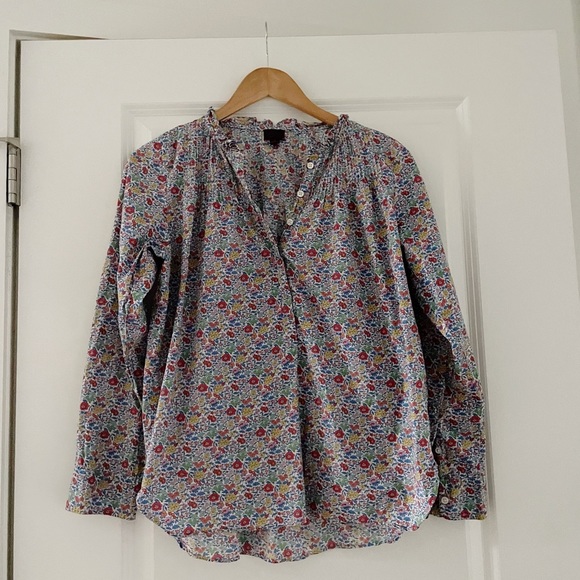 J. Crew Ruffle Classic Popover Shirt Liberty London Favourite Flowers - Picture 6 of 12